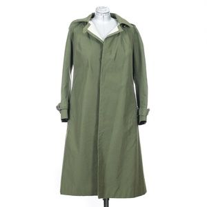 New $ Aquascutum Olive Green Trench Coat with Hood